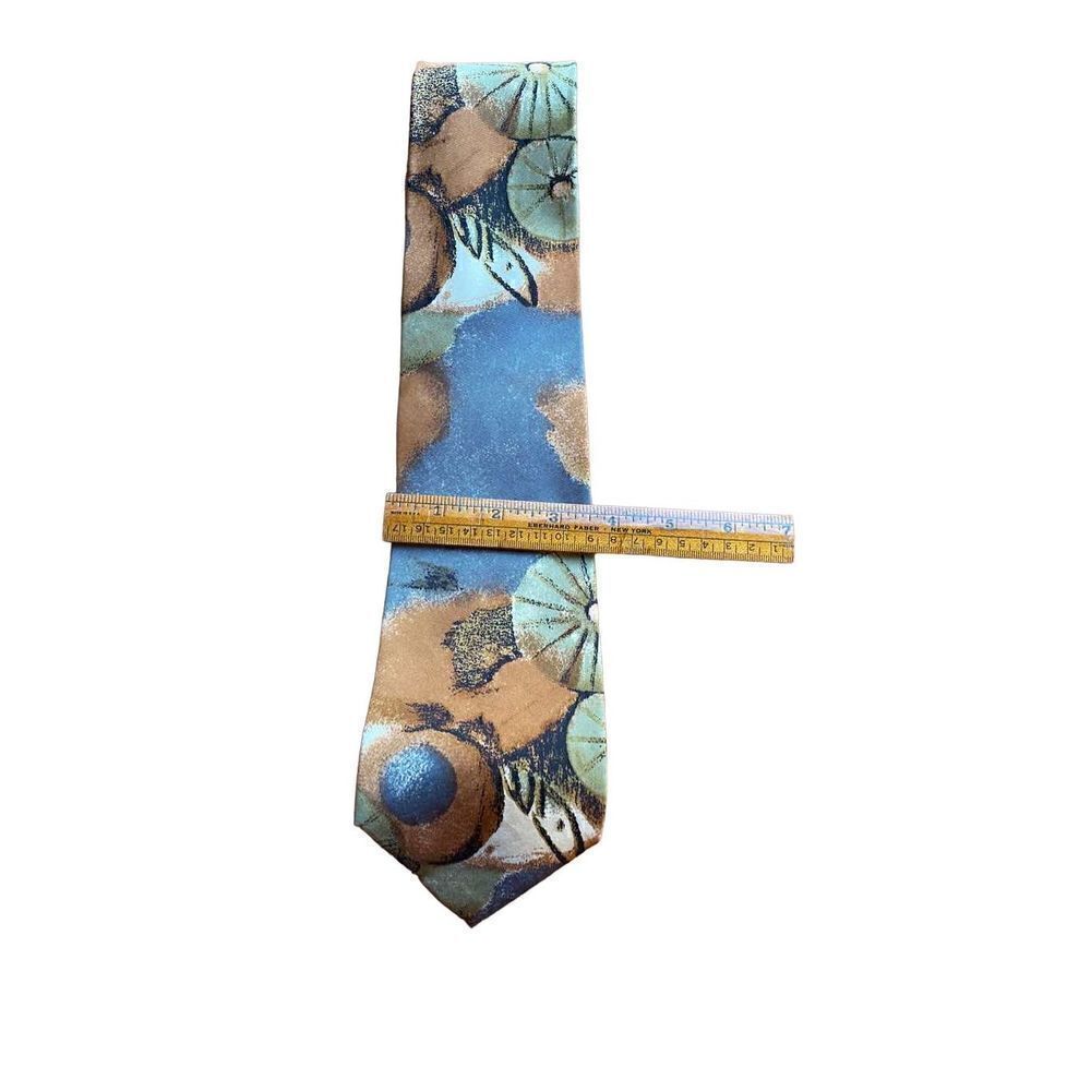 Bugatti green blue rust silk tie new with tags - Picture 4 of 7